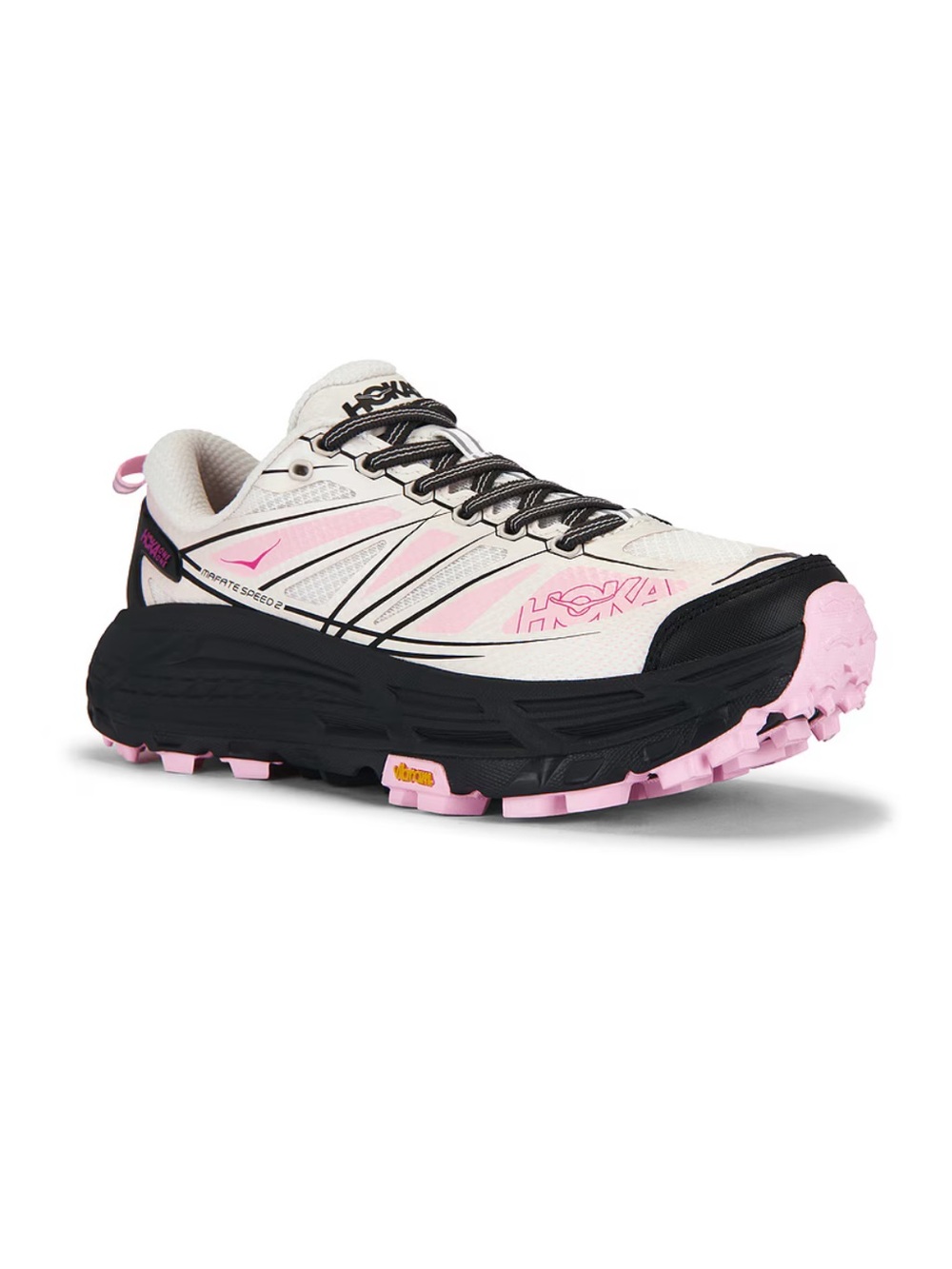 Hoka Mafate Speed 2 Sneakers Grout Carbon Black Women's Trail Running Shoes 7